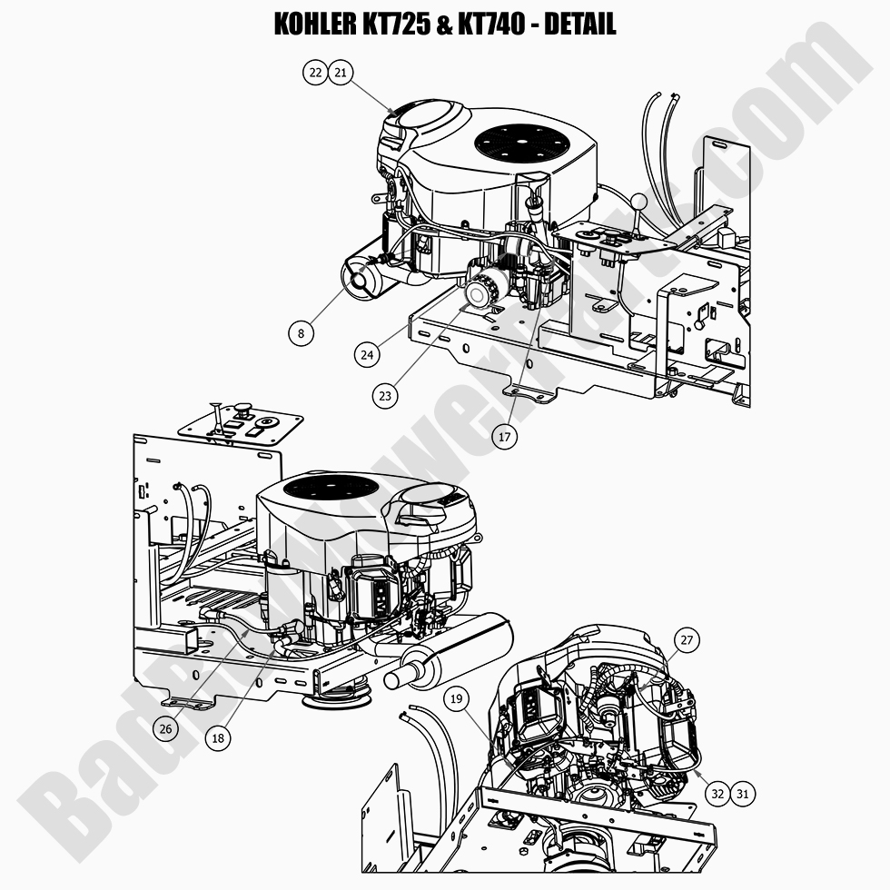 2568 - Bad Boy Mower Parts Lookup > 2021 > MZ & MZ Magnum > Kohler KT725 & KT740 - Detail
